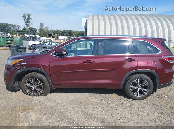 5TDJKRFH3GS229554 2016 TOYOTA HIGHLANDER Red სალონის 360-გრადუსიანი ხედი
