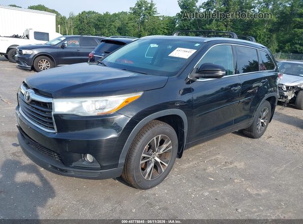 5TDJKRFH3GS278205 2016 TOYOTA HIGHLANDER Black Առջևի ձախ երեք քառորդ տեսարան