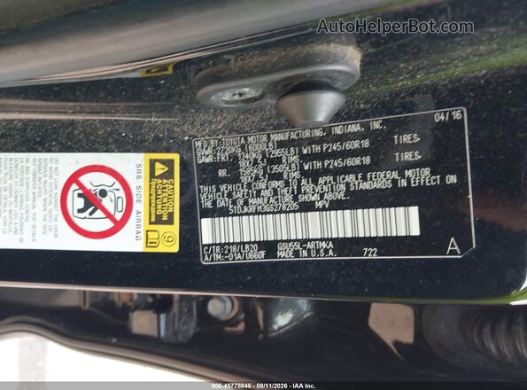 5TDJKRFH3GS278205 2016 TOYOTA HIGHLANDER Black Շարժիչի բաժամունքի տեսք