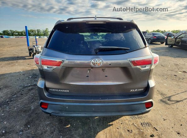 5TDJKRFH4GS242829 2016 TOYOTA HIGHLANDER Gray Вид ззаду