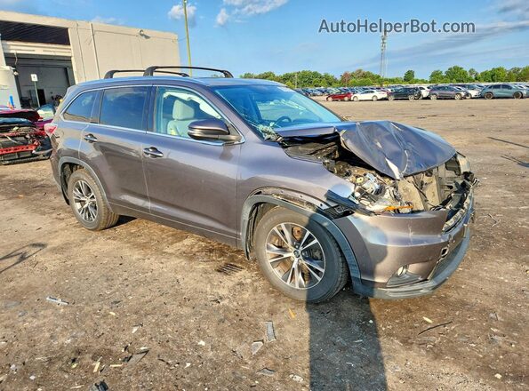 5TDJKRFH4GS242829 2016 TOYOTA HIGHLANDER Gray Передня права чверть
