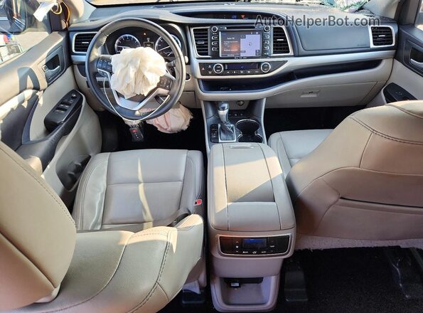 5TDJKRFH4GS242829 2016 TOYOTA HIGHLANDER Gray Вид панелі приладів