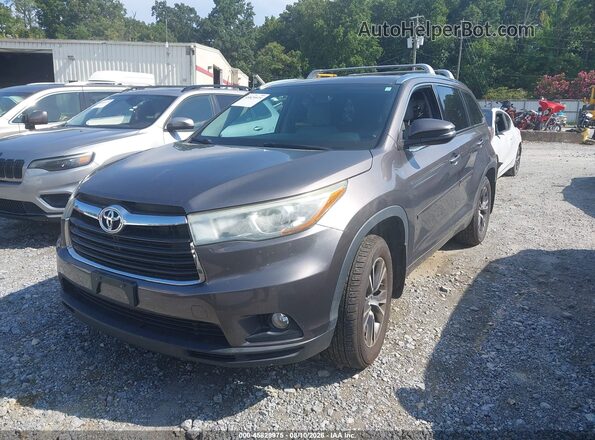 5TDJKRFH4GS272588 2016 TOYOTA HIGHLANDER Gray Передня ліва чверть
