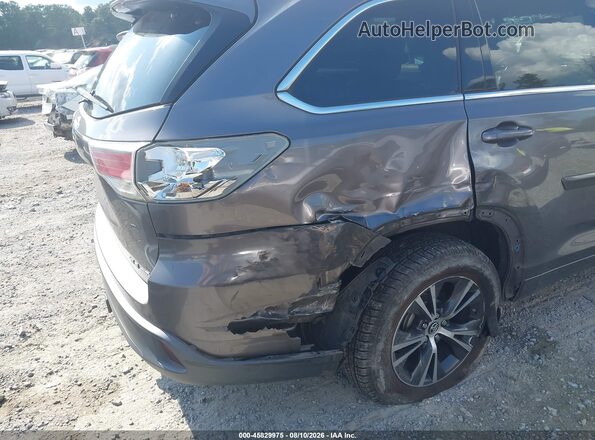 5TDJKRFH4GS272588 2016 TOYOTA HIGHLANDER Gray Вид спереду