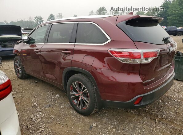 5TDJKRFH6GS351664 2016 TOYOTA HIGHLANDER Burgundy Հետևի ձախ