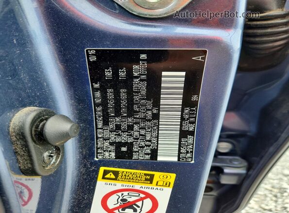 5TDJKRFH9GS347236 2016 TOYOTA HIGHLANDER Blue Շարժիչի բաժամունքի տեսք