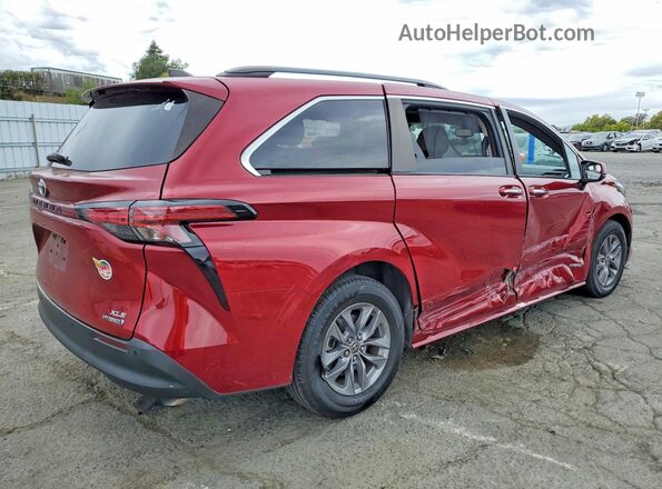 5TDJRKEC7MS051846 2021 TOYOTA SIENNA Красный Задняя правая четверть