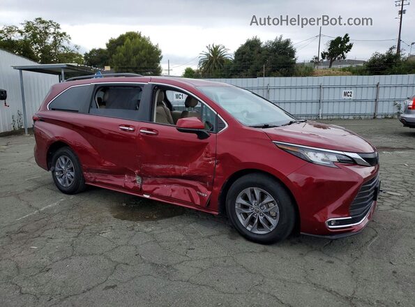 5TDJRKEC7MS051846 2021 TOYOTA SIENNA Красный Передняя правая четверть
