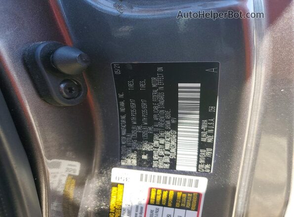 5TDJRKEC8MS046137 2021 TOYOTA SIENNA Gray VIN კოდის სტიკერის ხედი