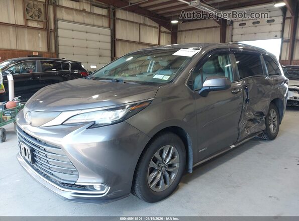 5TDJSKFCXMS019847 2021 TOYOTA SIENNA Серый Передняя левая четверть