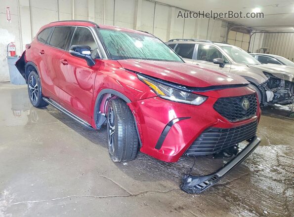 5TDJZRAH5MS048308 2021 TOYOTA HIGHLANDER Red Delantero derecho