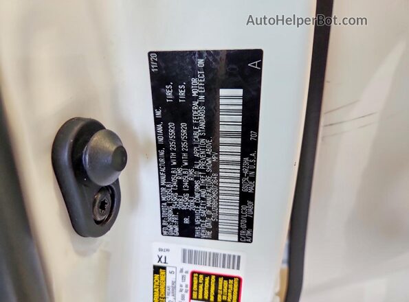 5TDJZRBH2MS073648 2021 TOYOTA HIGHLANDER White Vista interior de 360 grados