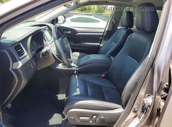 5TDJZRFH0KS582189 2019 TOYOTA HIGHLANDER Gray Widok wnętrza z przodu