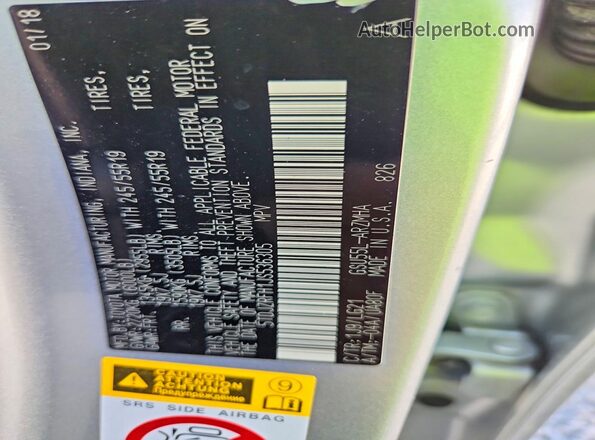 5TDJZRFH1JS536305 2018 TOYOTA HIGHLANDER Silver Widok komory silnika