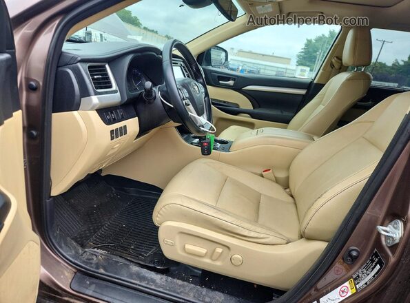 5TDJZRFH1JS902201 2018 TOYOTA HIGHLANDER Brown Vista interior delantera