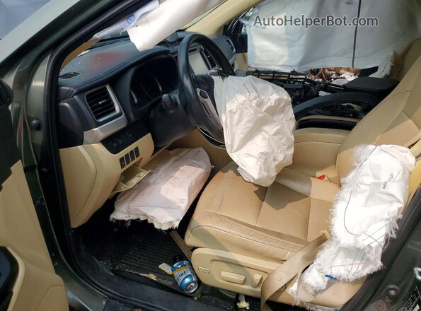 5TDJZRFH1JS910511 2018 TOYOTA HIGHLANDER Green წინა სალონის ხედი