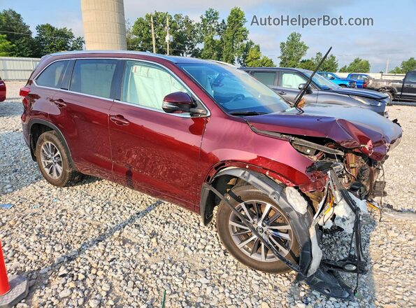5TDJZRFH2HS384822 2017 TOYOTA HIGHLANDER Burgundy Front right