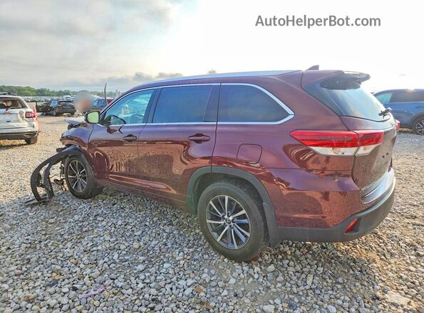 5TDJZRFH2HS384822 2017 TOYOTA HIGHLANDER Burgundy Rear left