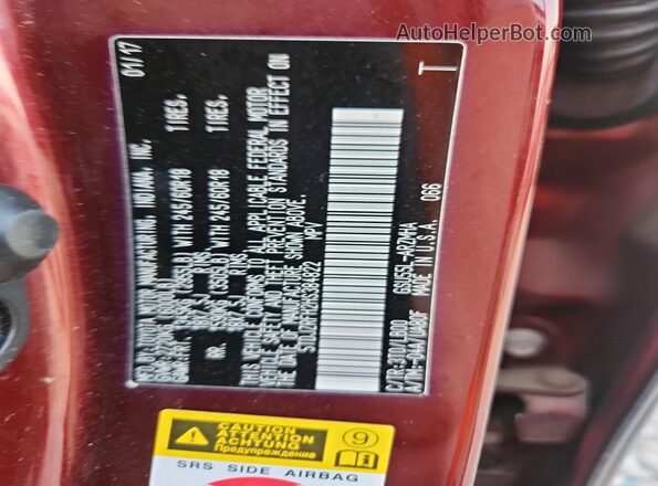 5TDJZRFH2HS384822 2017 TOYOTA HIGHLANDER Burgundy VIN sticker view
