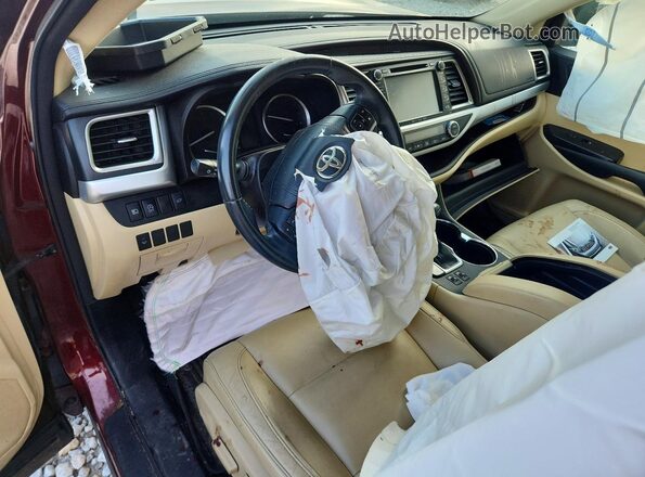 5TDJZRFH2HS384822 2017 TOYOTA HIGHLANDER Burgundy Dashboard view