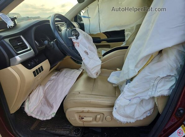 5TDJZRFH2HS384822 2017 TOYOTA HIGHLANDER Burgundy Front interior view