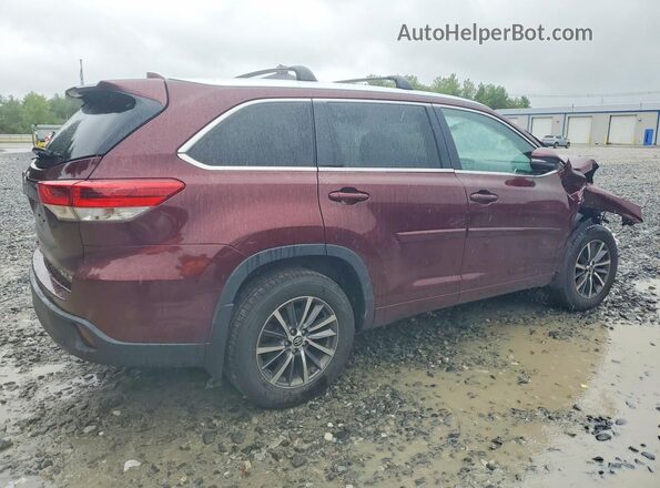 5TDJZRFH2JS840193 2018 TOYOTA HIGHLANDER Maroon Задня права чверть