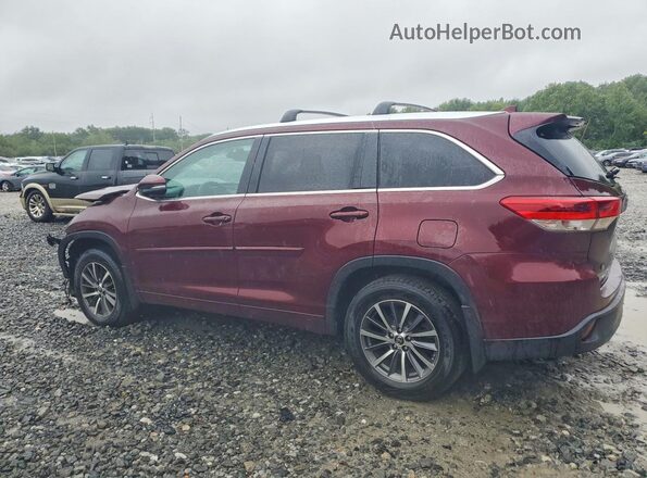 5TDJZRFH2JS840193 2018 TOYOTA HIGHLANDER Maroon Задня ліва чверть