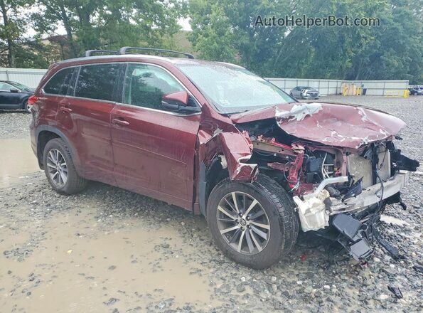 5TDJZRFH2JS840193 2018 TOYOTA HIGHLANDER Maroon Передня права чверть