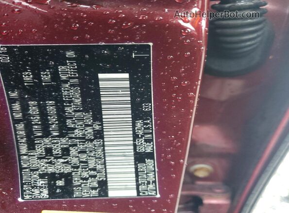 5TDJZRFH2JS840193 2018 TOYOTA HIGHLANDER Maroon Панорамний вид салону 360°