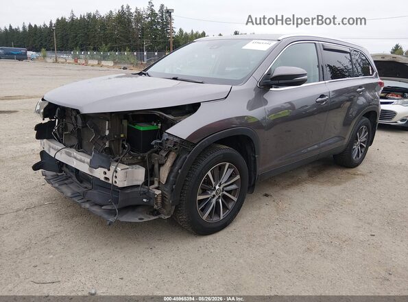 5TDJZRFH2KS932552 2019 TOYOTA HIGHLANDER Gray Առջևի ձախ երեք քառորդ տեսարան
