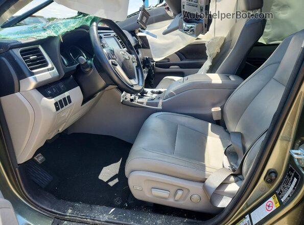 5TDJZRFH3HS371741 2017 TOYOTA HIGHLANDER Green Widok wnętrza z przodu