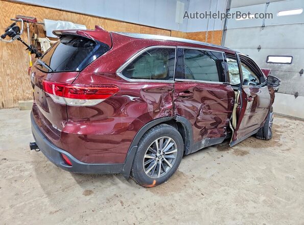 5TDJZRFH3KS724681 2019 TOYOTA HIGHLANDER Burgundy Tył prawy