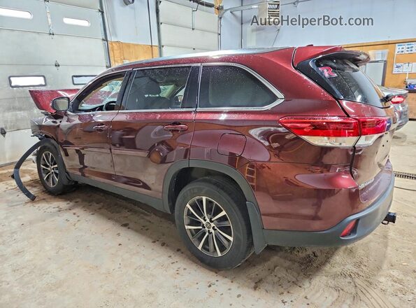 5TDJZRFH3KS724681 2019 TOYOTA HIGHLANDER Burgundy Tył lewy