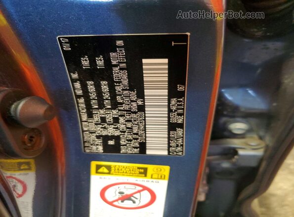 5TDJZRFH4HS376320 2017 TOYOTA HIGHLANDER Blue Սալոնի 360 աստիճան տեսք