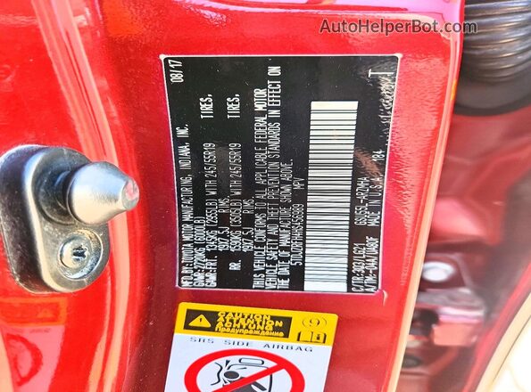 5TDJZRFH4HS456989 2017 TOYOTA HIGHLANDER Red Vista del compartimento del motor