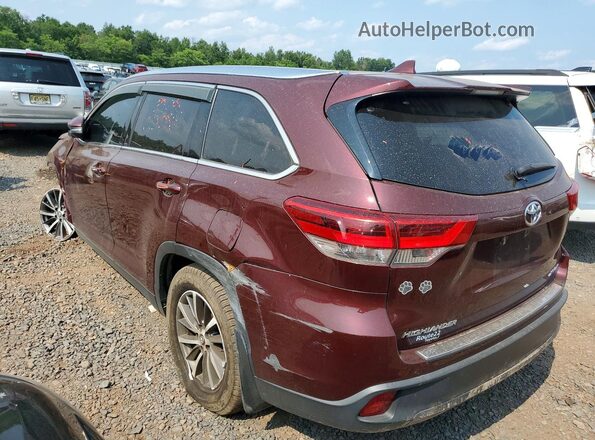 5TDJZRFH4KS737794 2019 TOYOTA HIGHLANDER Maroon Tył lewy