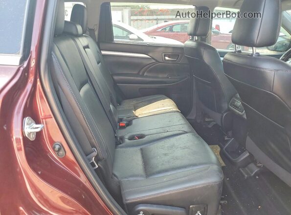 5TDJZRFH4KS737794 2019 TOYOTA HIGHLANDER Maroon Widok wnętrza z tyłu