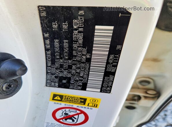 5TDJZRFH5HS440641 2017 TOYOTA HIGHLANDER White VIN sticker view