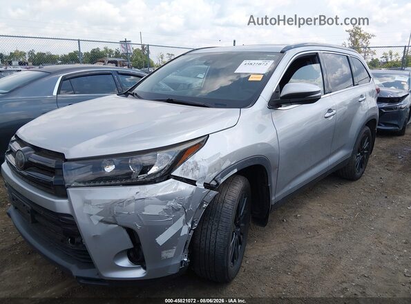 5TDJZRFH5KS585122 2019 TOYOTA HIGHLANDER Silver წინა მარცხენა ხედი სამი მეოთხედიდან