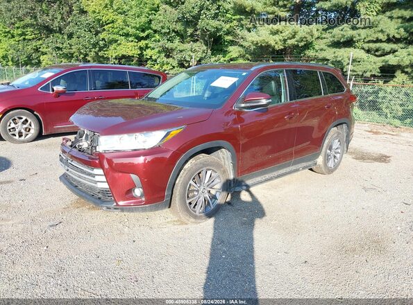5TDJZRFH5KS726111 2019 TOYOTA HIGHLANDER Red Առջևի ձախ երեք քառորդ տեսարան