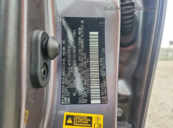 5TDJZRFH5KS955100 2019 TOYOTA HIGHLANDER Silver Vista de la etiqueta del VIN