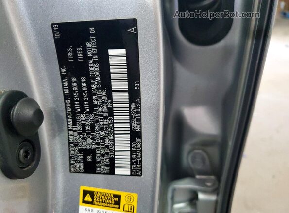5TDJZRFH6KS734153 2019 TOYOTA HIGHLANDER Silver Панорамний вид салону 360°