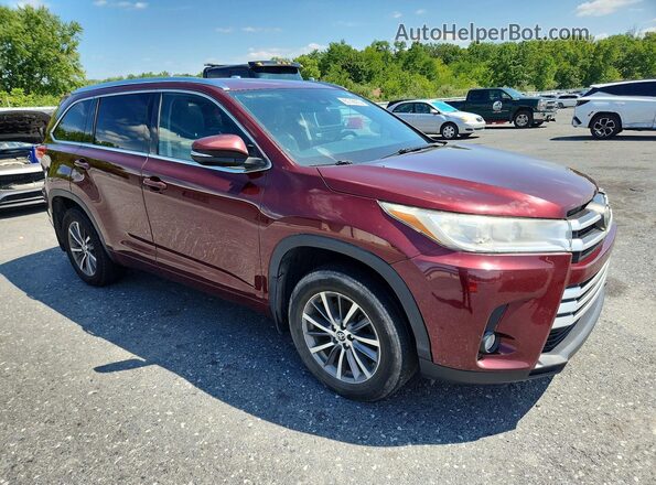 5TDJZRFH7HS384198 2017 TOYOTA HIGHLANDER Red Vista frontal