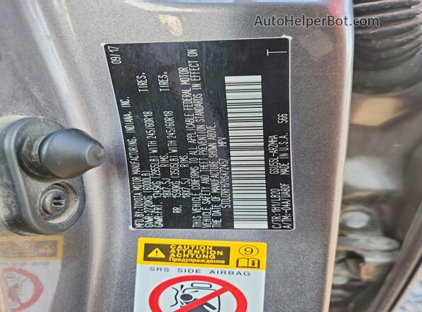 5TDJZRFH7HS472457 2017 TOYOTA HIGHLANDER Gray Панорамний вид салону 360°