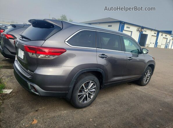 5TDJZRFH7KS595182 2019 TOYOTA HIGHLANDER Gray Rear right
