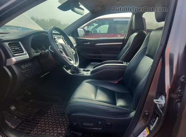 5TDJZRFH7KS595182 2019 TOYOTA HIGHLANDER Gray Front interior view