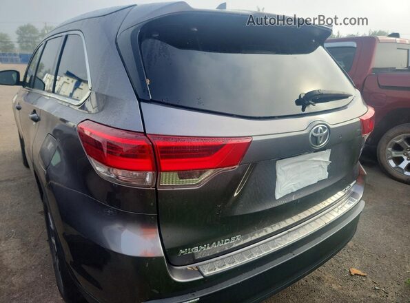 5TDJZRFH7KS595182 2019 TOYOTA HIGHLANDER Gray Rear view