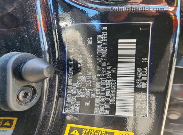 5TDJZRFH8JS832311 2018 TOYOTA HIGHLANDER Black VIN կոդի պիտակի տեսք