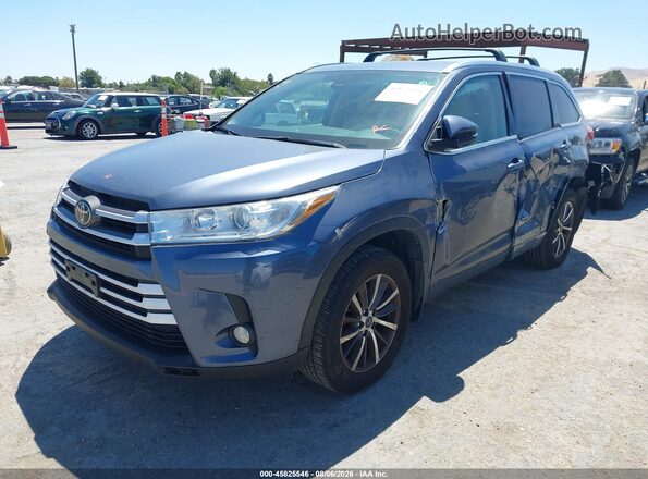 5TDJZRFH8JS850274 2018 TOYOTA HIGHLANDER Blue Առջևի ձախ երեք քառորդ տեսարան