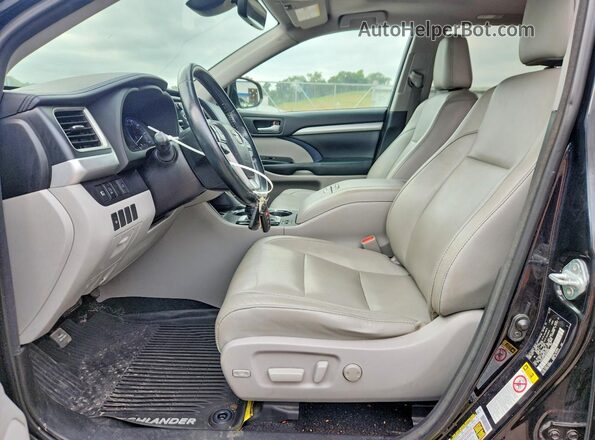 5TDJZRFH9JS498693 2018 TOYOTA HIGHLANDER Black წინა სალონის ხედი